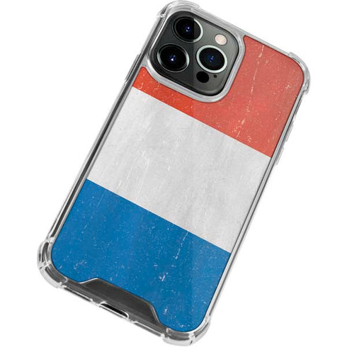 Netherlands Flag Distressed iPhone 13 Pro Max Clear Case